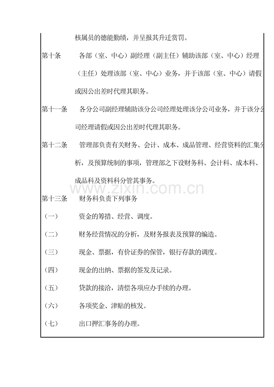 企业管理机构职责分工规章制度.doc_第2页