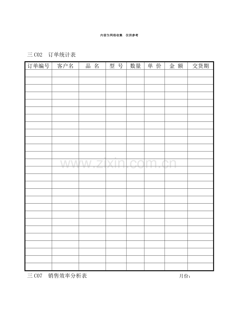 企业营销、服务及客户管理表格.doc_第1页