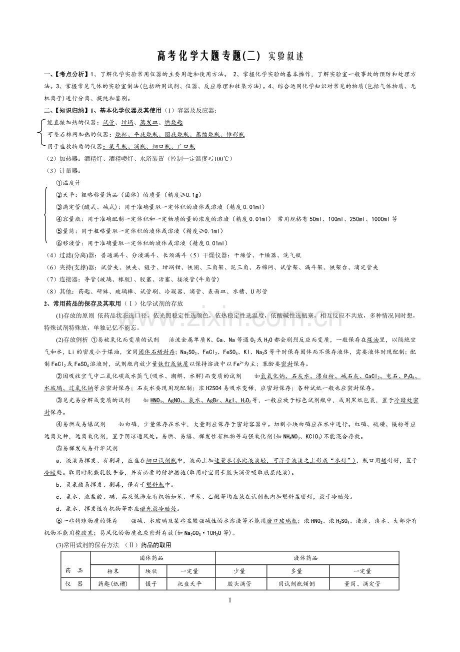 高考化学实验题技巧总结.doc_第1页