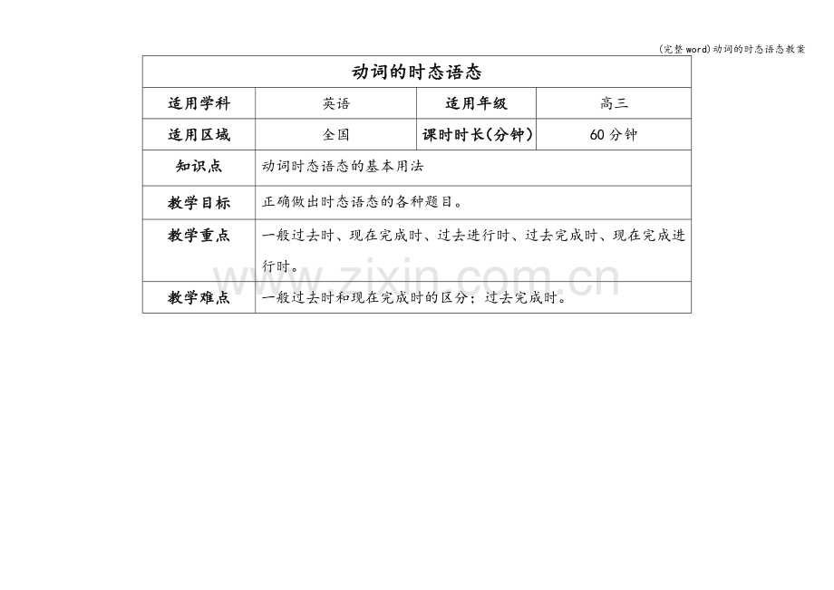 动词的时态语态教案.doc_第1页