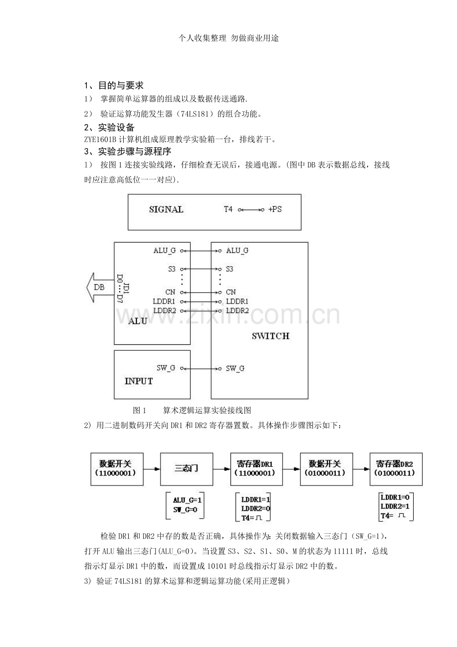 算术逻辑运算实验.doc_第1页