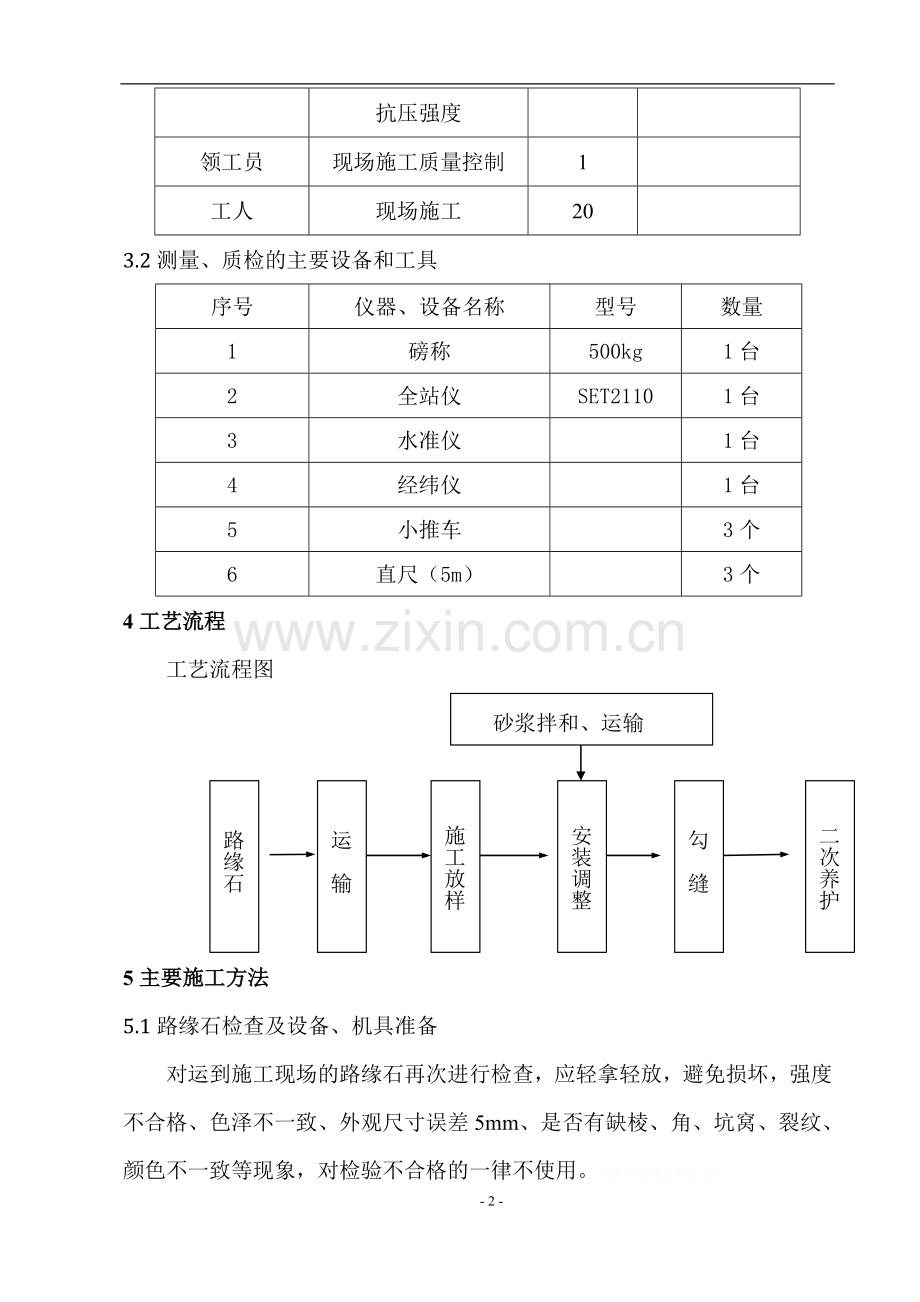 路缘石专项施工方案.doc_第2页