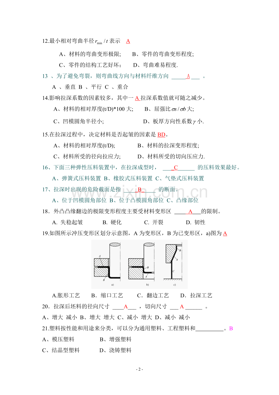 自学考试模具方案设计书与制造基础复习题.doc_第2页