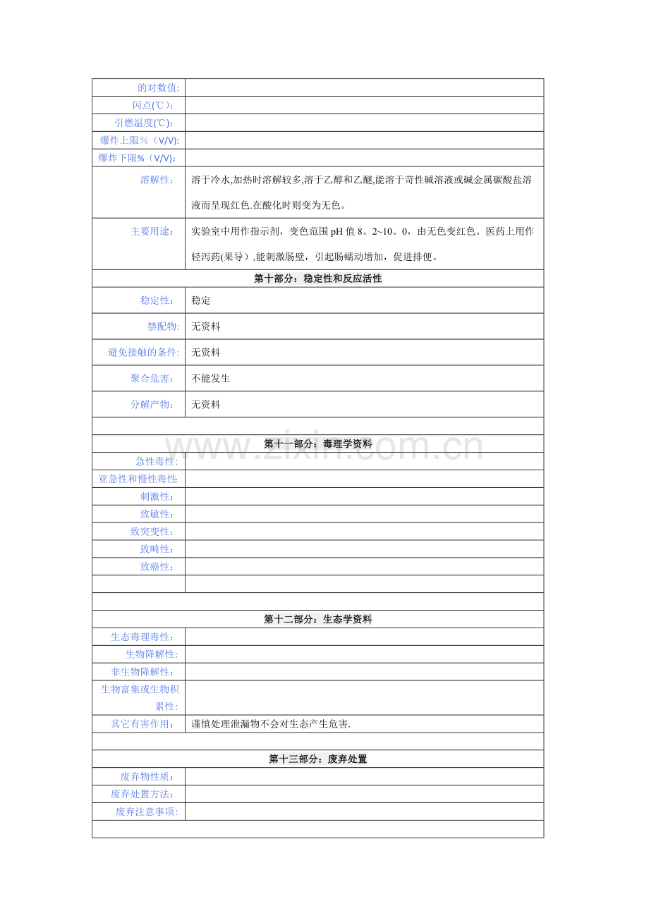 酚酞化学品安全技术说明书.doc_第3页