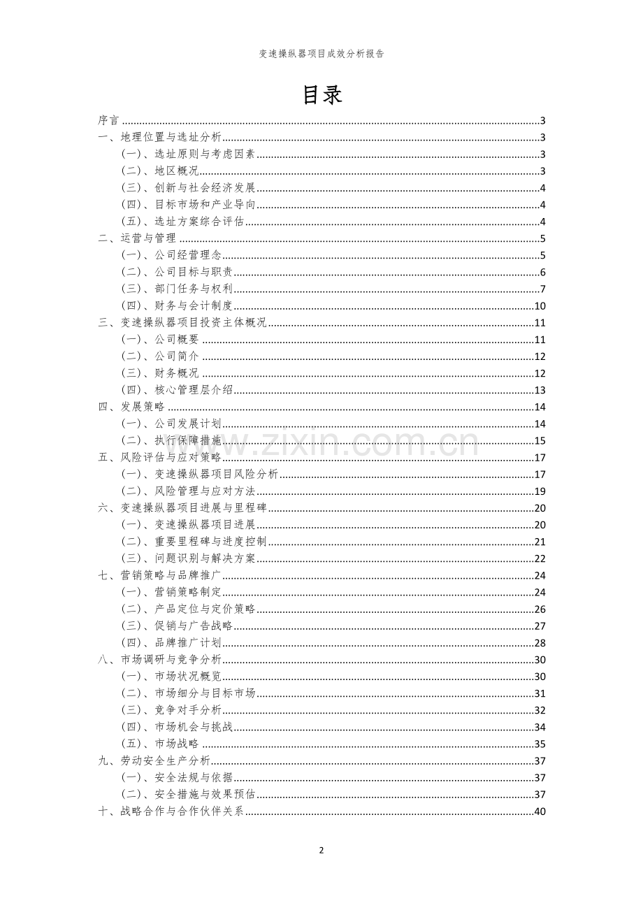 2023年变速操纵器项目成效分析报告.docx_第2页