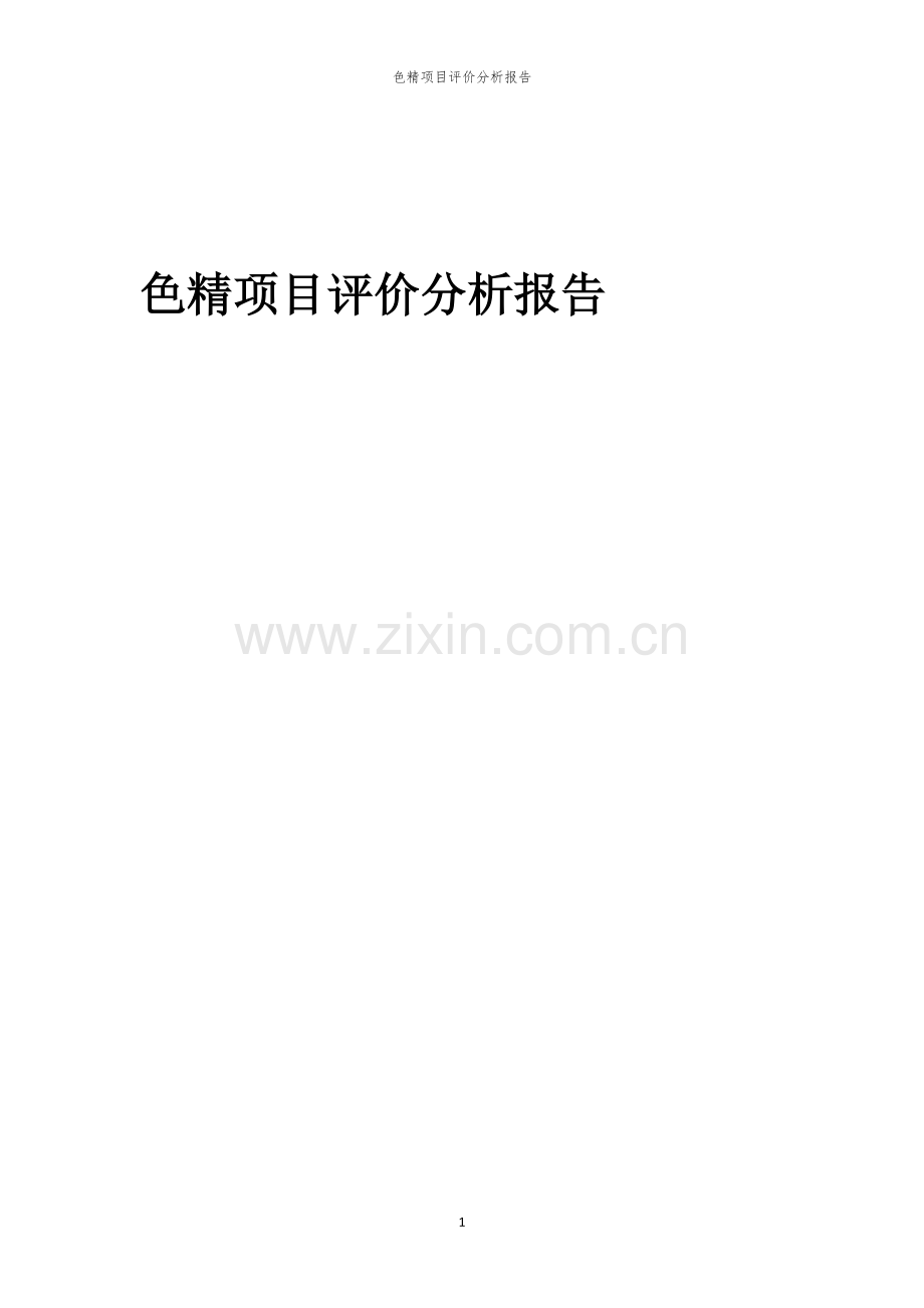 色精项目评价分析报告.docx_第1页