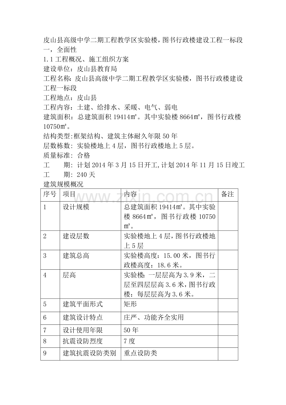 皮山县高中学二期工程教学区实验楼-图书行政楼建设工程一标段.doc_第1页