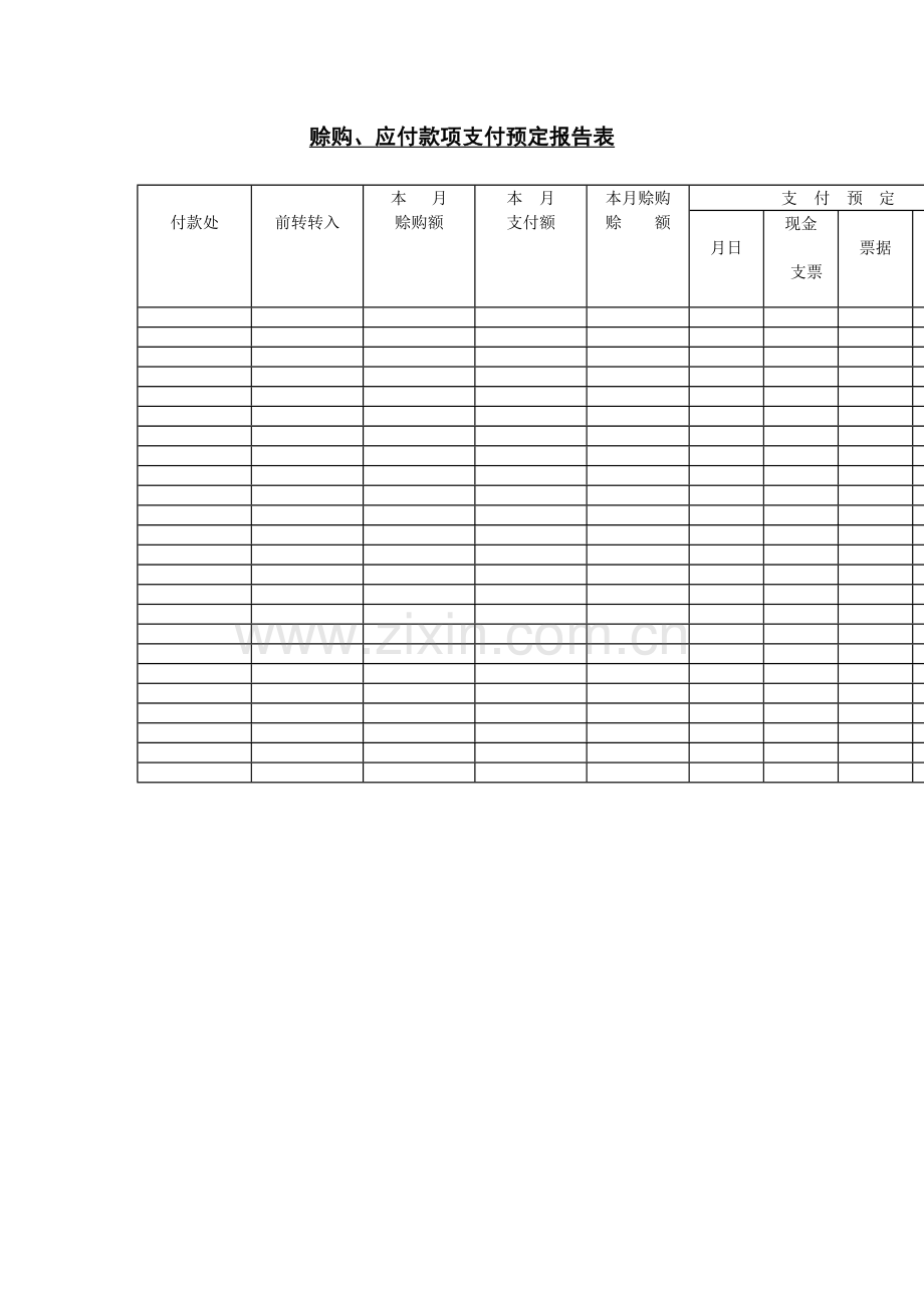 赊购、应付款项支付预定研究报告(表格模板、DOC格式).doc_第1页