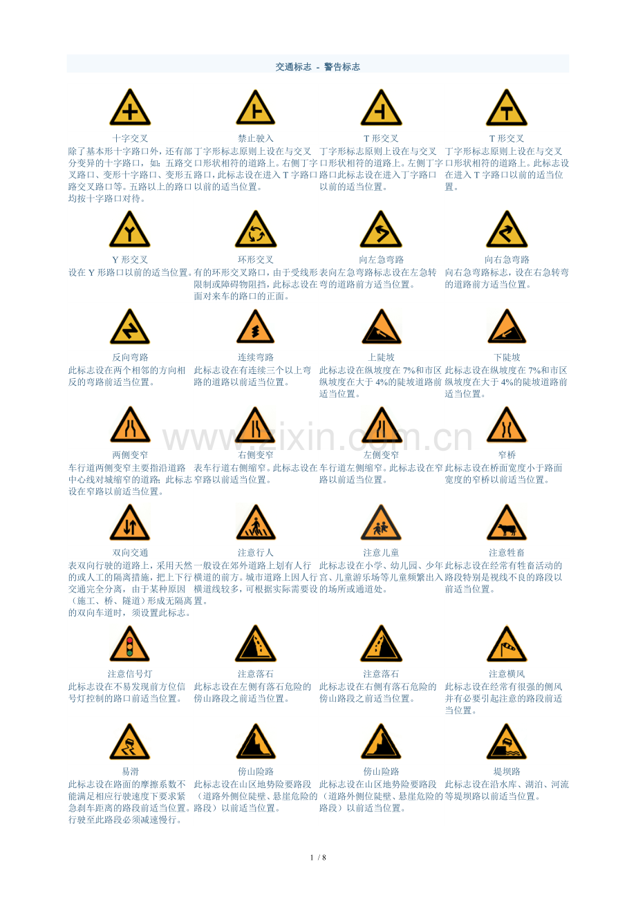 交通标志考驾须知.doc_第1页