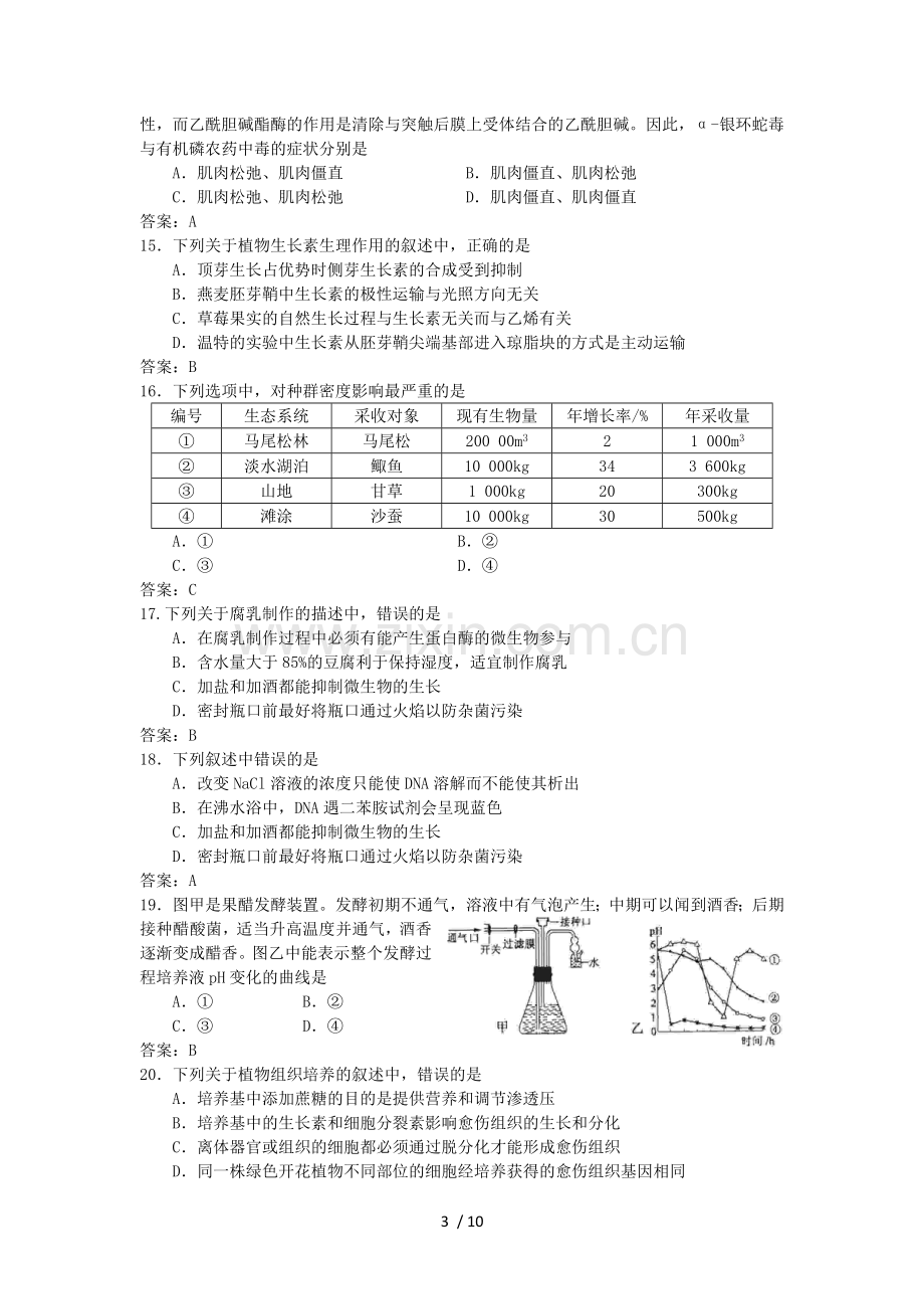 [高考真题][江苏卷][生物][标准答案].doc_第3页