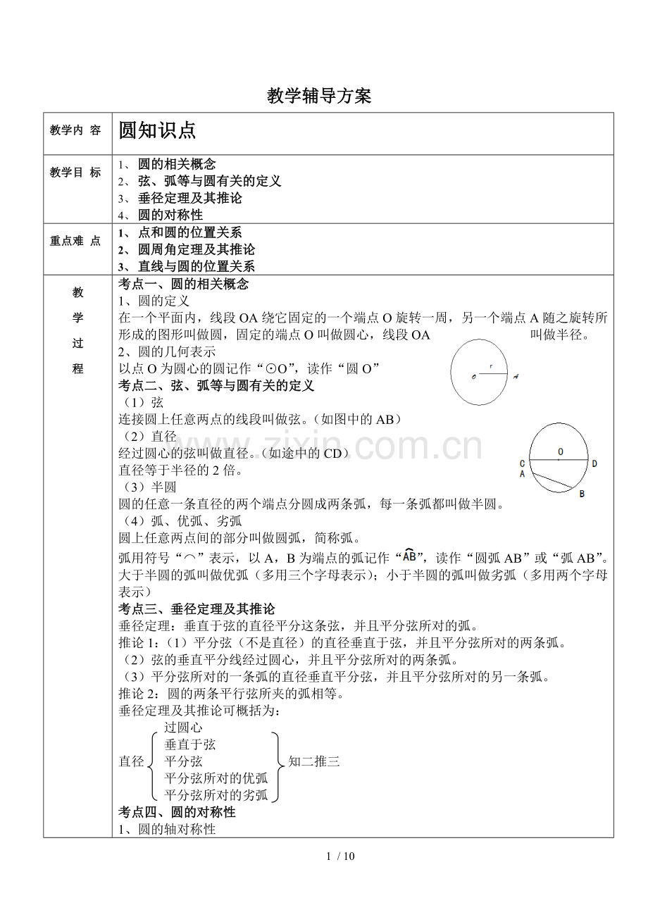 初三圆的优秀教案.doc_第1页