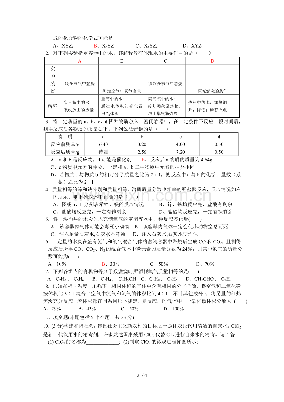 初级中学化学竞赛辅导练习.doc_第2页