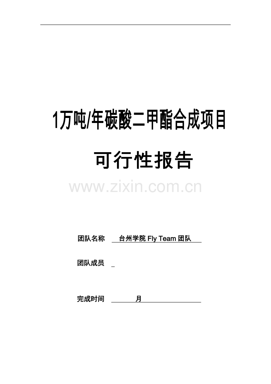 年产1万吨碳酸二甲酯合成项目可行性研究报告.doc_第1页