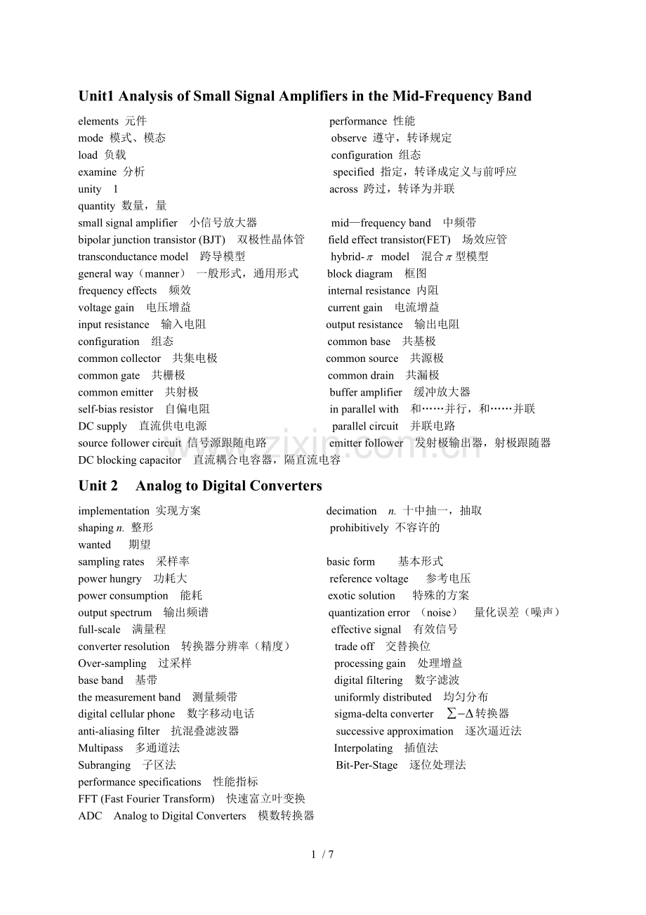 自动化学院科技英语复习考试词汇.doc_第1页