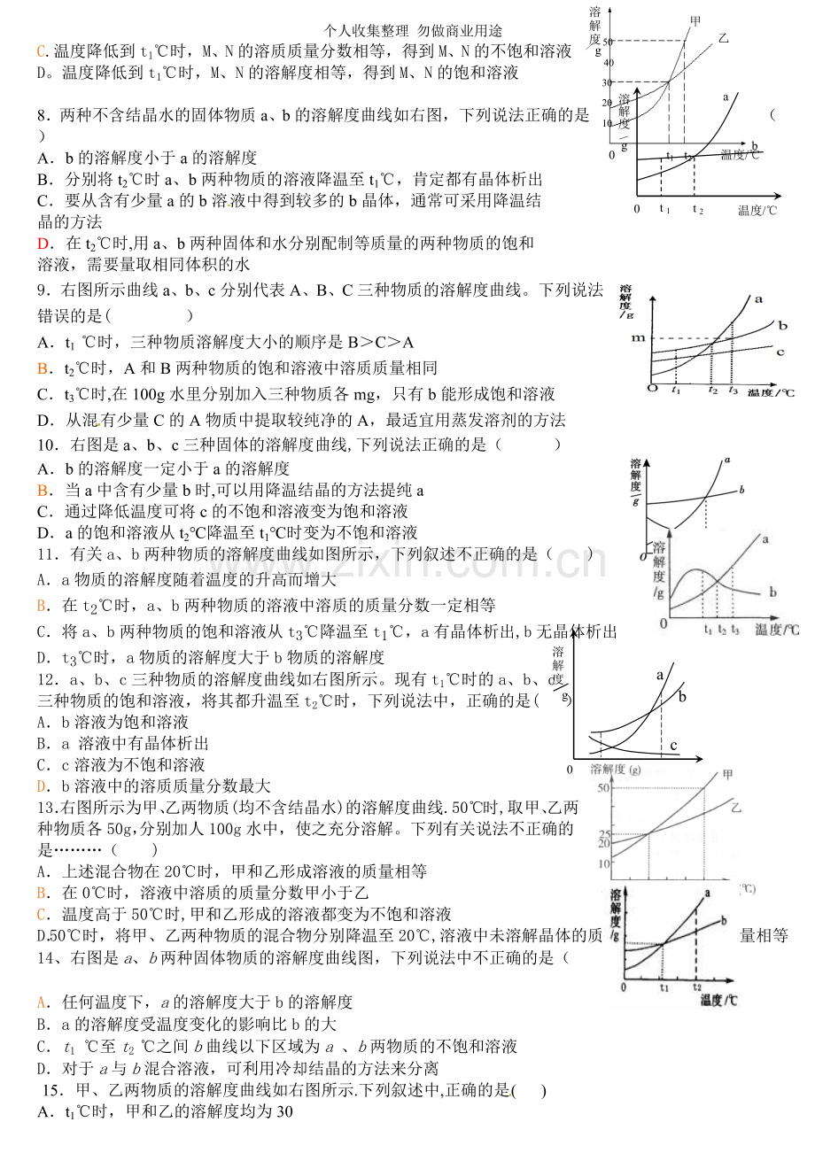 初三化学酸碱盐专题训练和溶解度图像题.doc_第3页