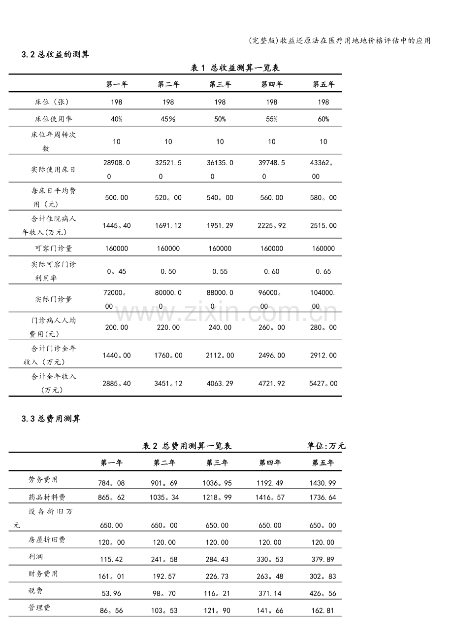 收益还原法在医疗用地地价格评估中的应用.doc_第3页