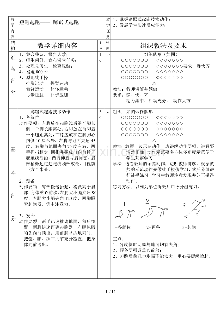 中学体育课田径优秀教案.doc_第1页