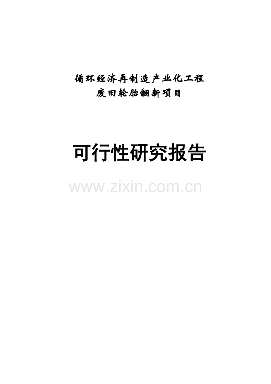 循环经济再制造产业化工程废旧轮胎翻新项目可行性研究报告.doc_第1页