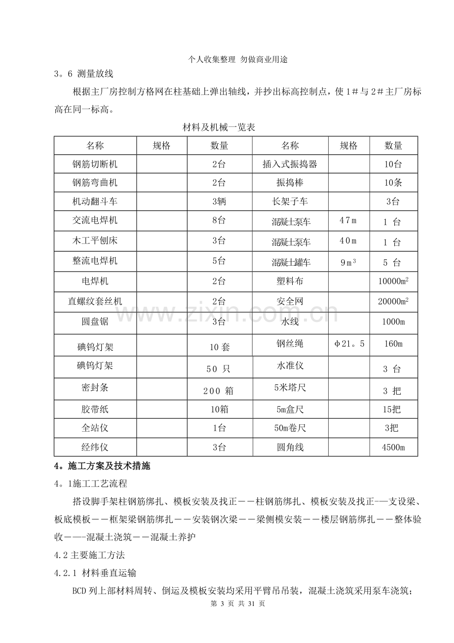 机主厂房A列结构及BCD列框架结构施工.doc_第3页