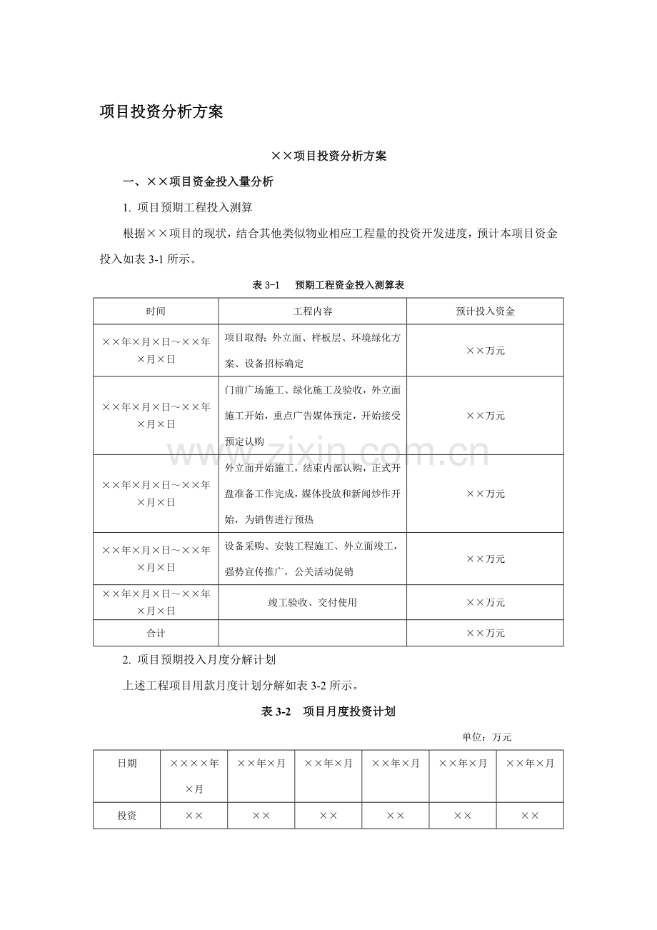 项目投资分析技术方案.doc_第1页