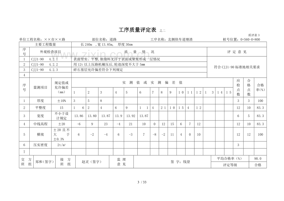 市政工程质评表(质量评定)及具体填写方法.doc_第3页