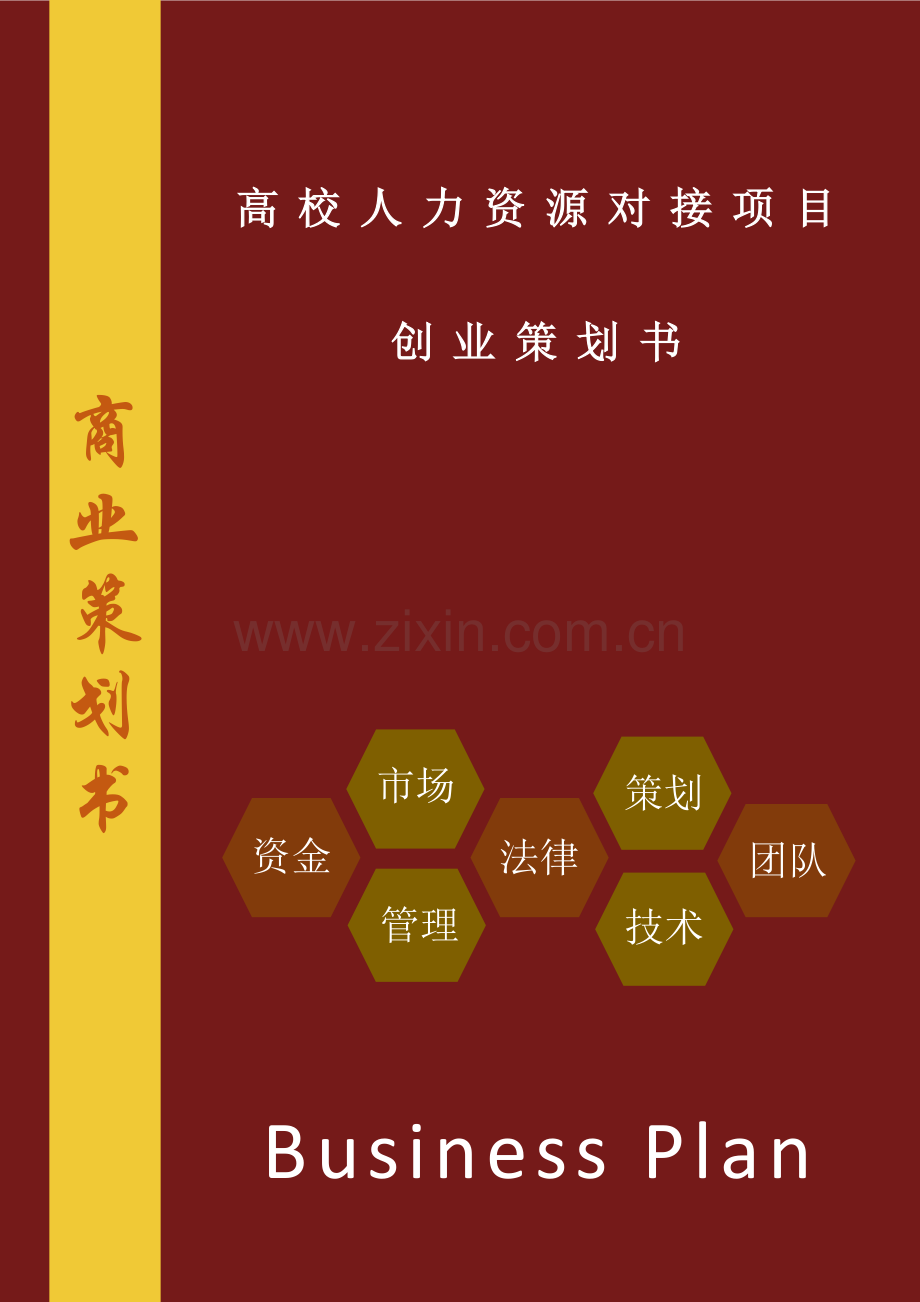 高校人力资源对接项目商业创业策划书.docx_第1页