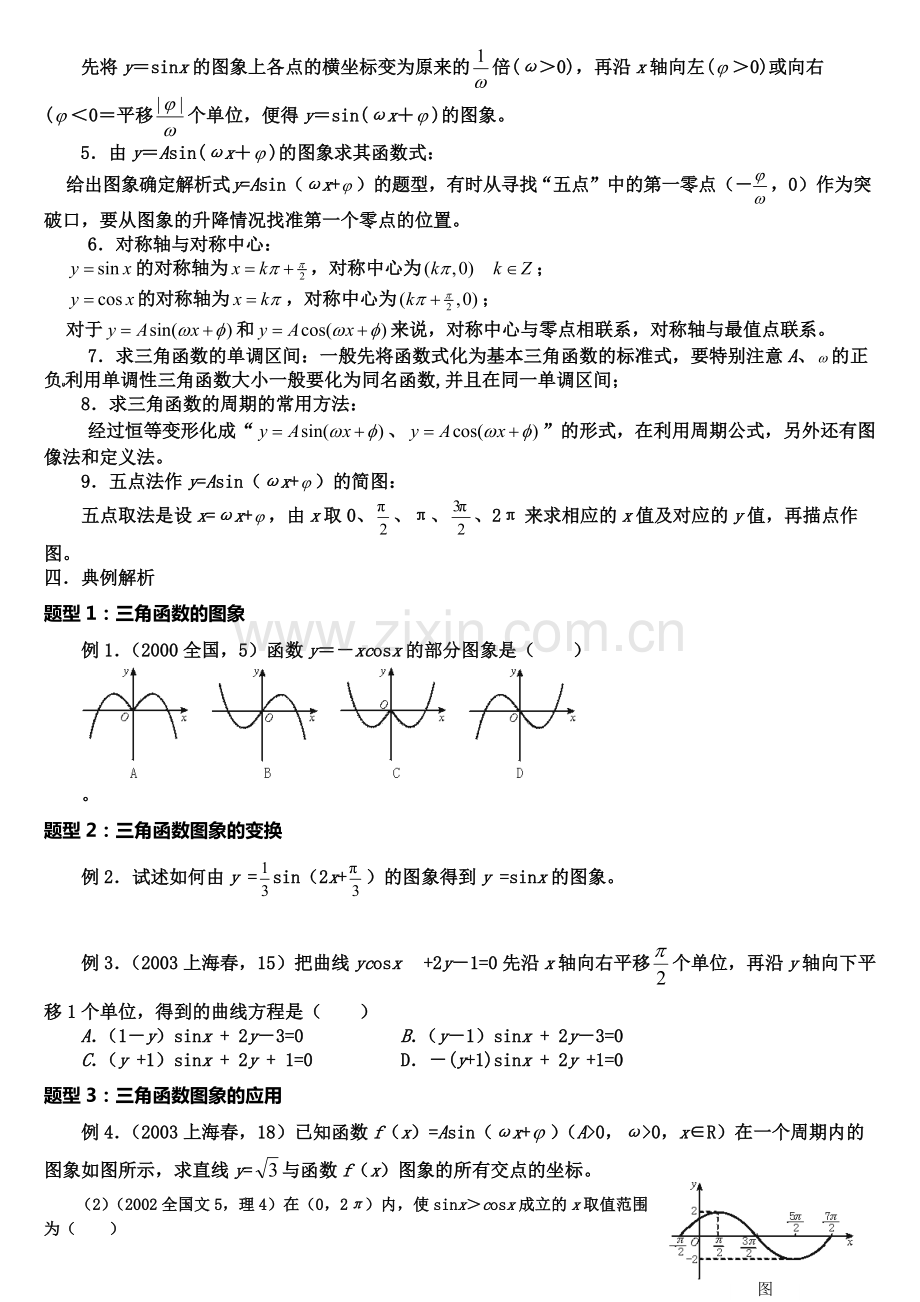 三角函数图像与性质知识点总结和经典题型.pdf_第2页