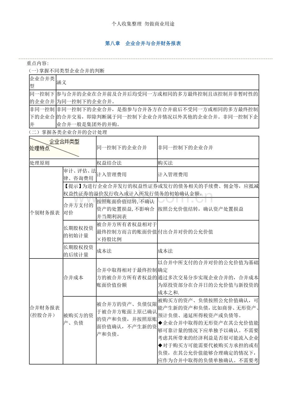 第八章企业合并与合并财务报表讲义.doc_第1页