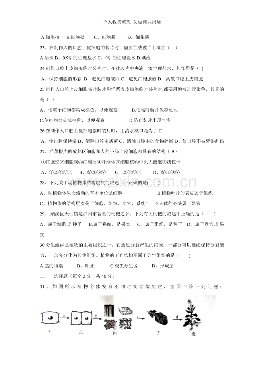 初中一年级生物试题.doc_第3页