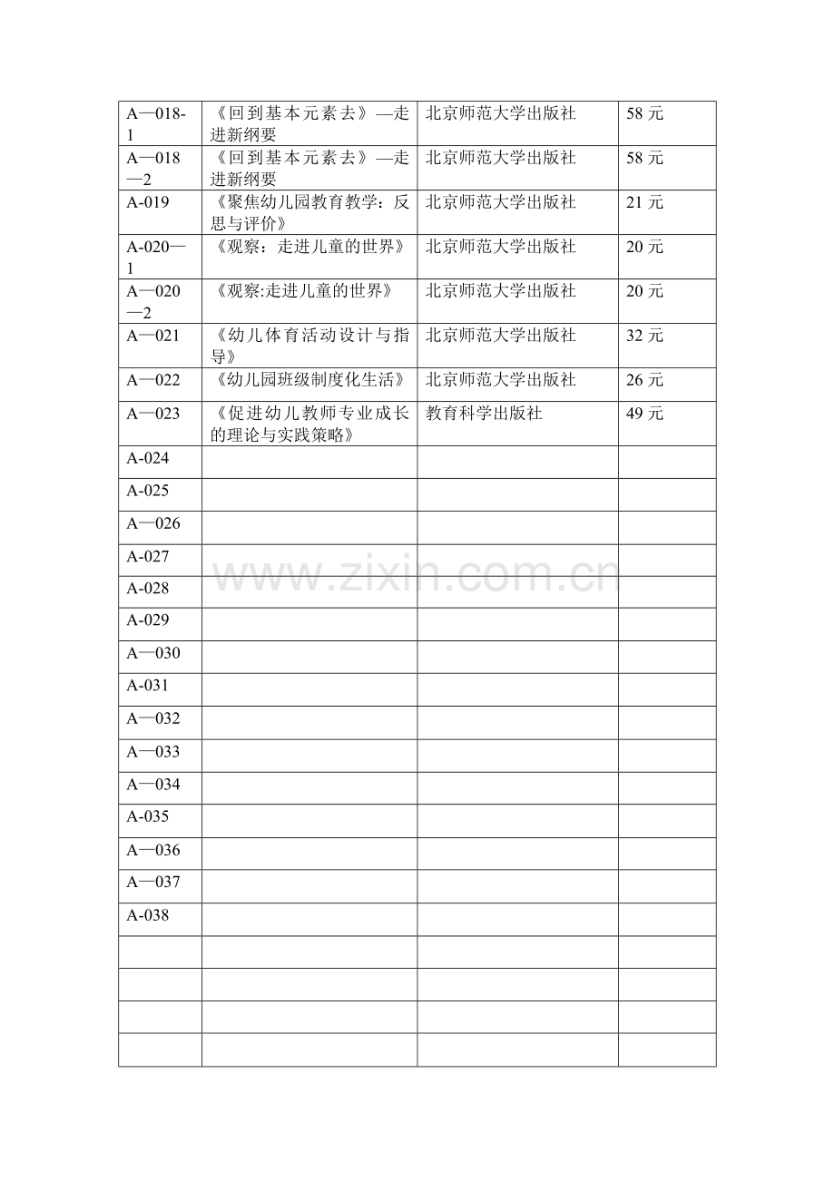 红黄蓝幼儿园图书登记表.doc_第2页