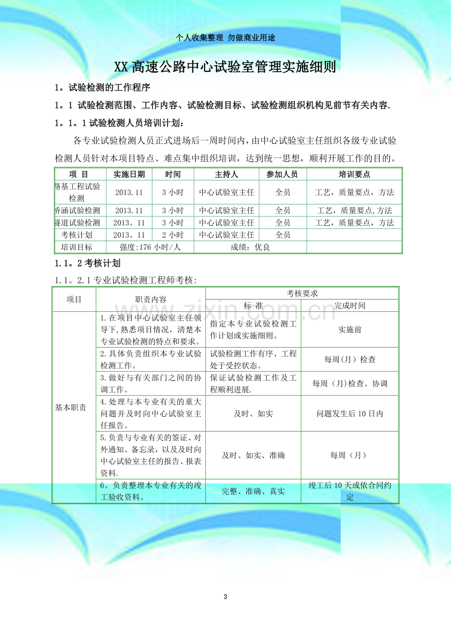 XX高速公路中心试验室管理实施细则模板.doc_第3页