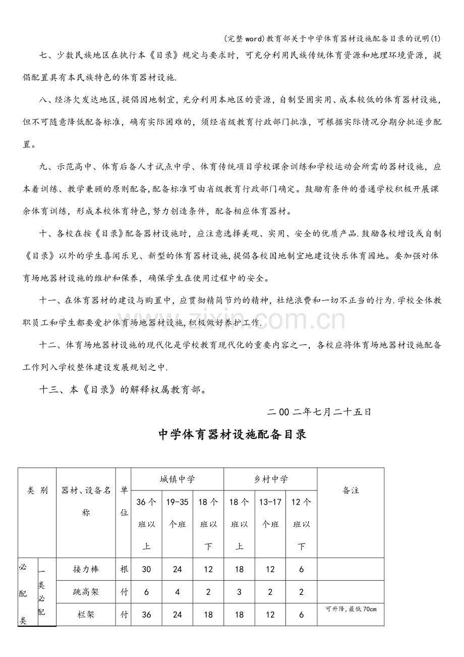 教育部关于中学体育器材设施配备目录的说明(1).doc_第2页