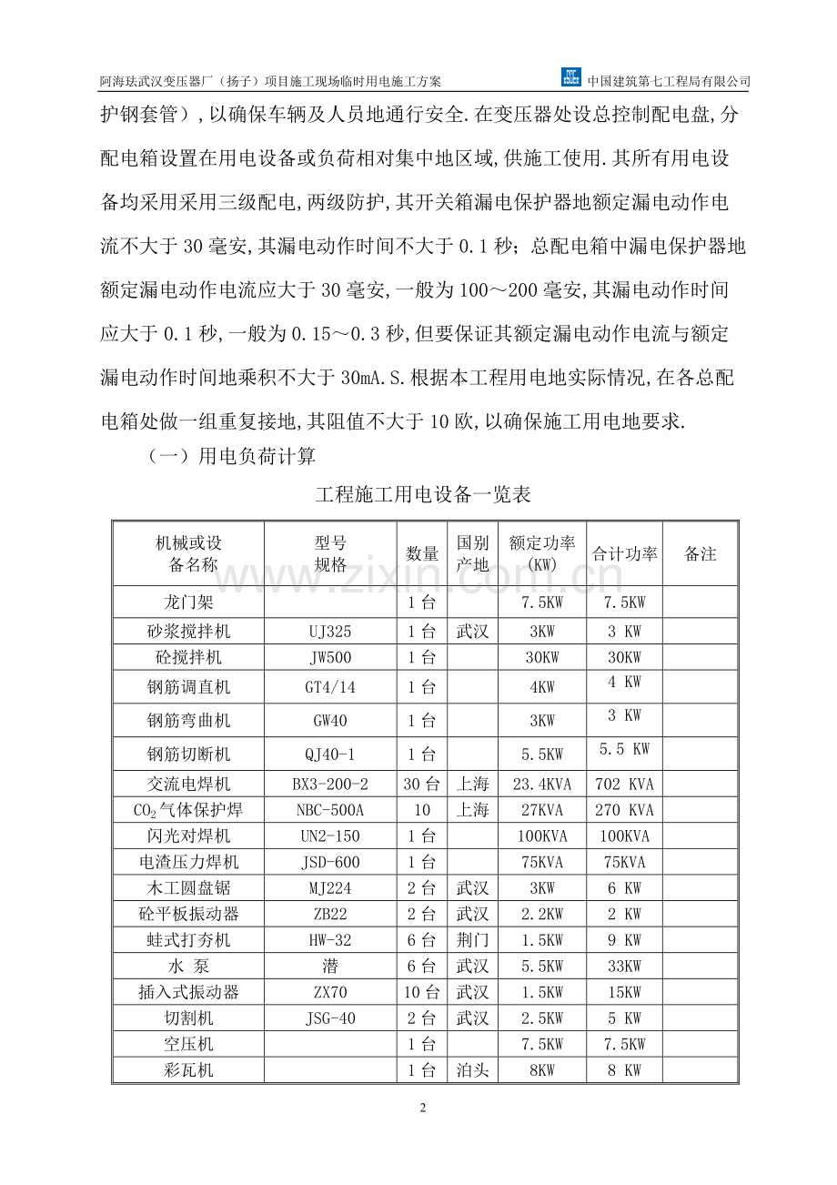 鲁班奖项目现场临时用电策划案.doc_第3页