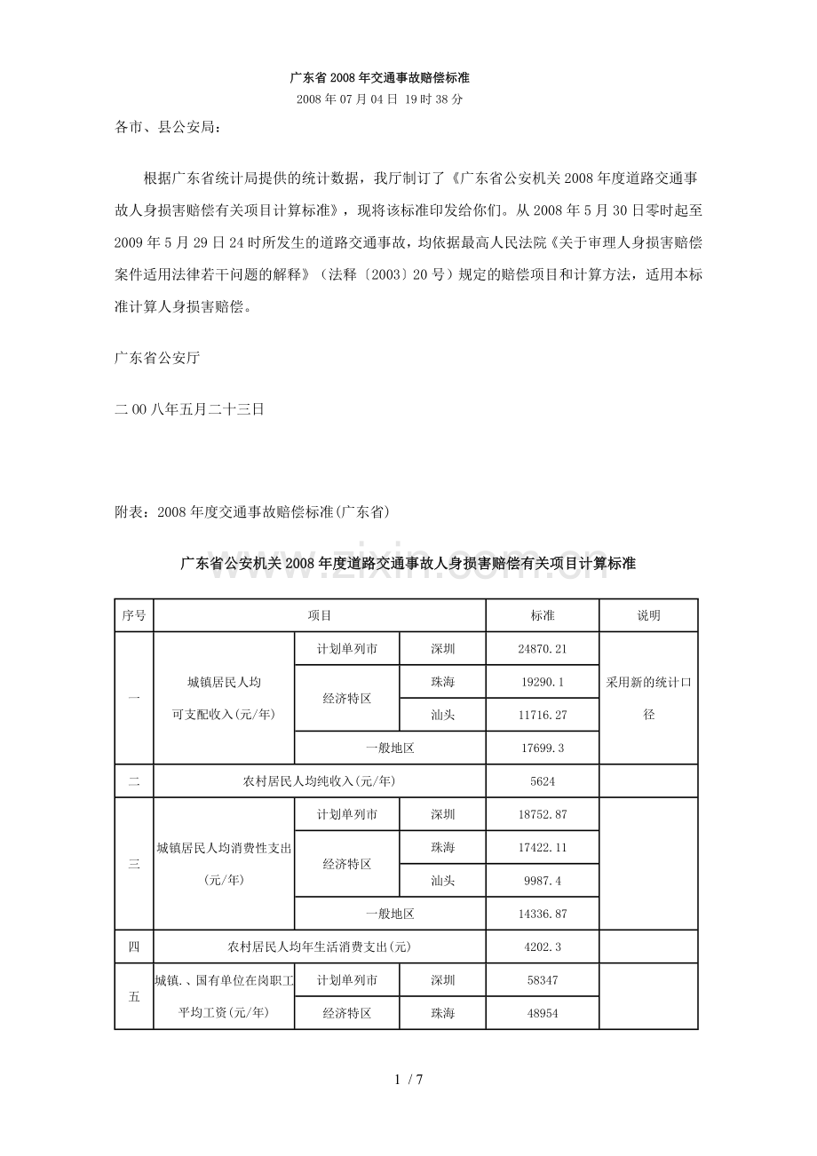 广东交通事故赔偿标准.doc_第1页