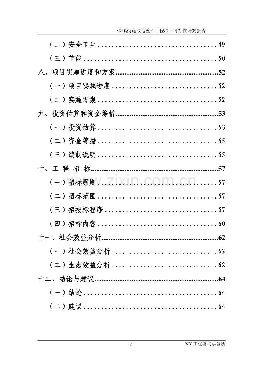 镇街道改造整治工程项目可行性研究报告.doc_第2页