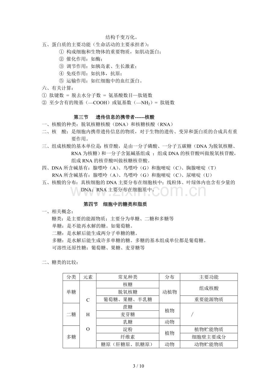 高一生物-必修一-知识点总结-人教新版.doc_第3页