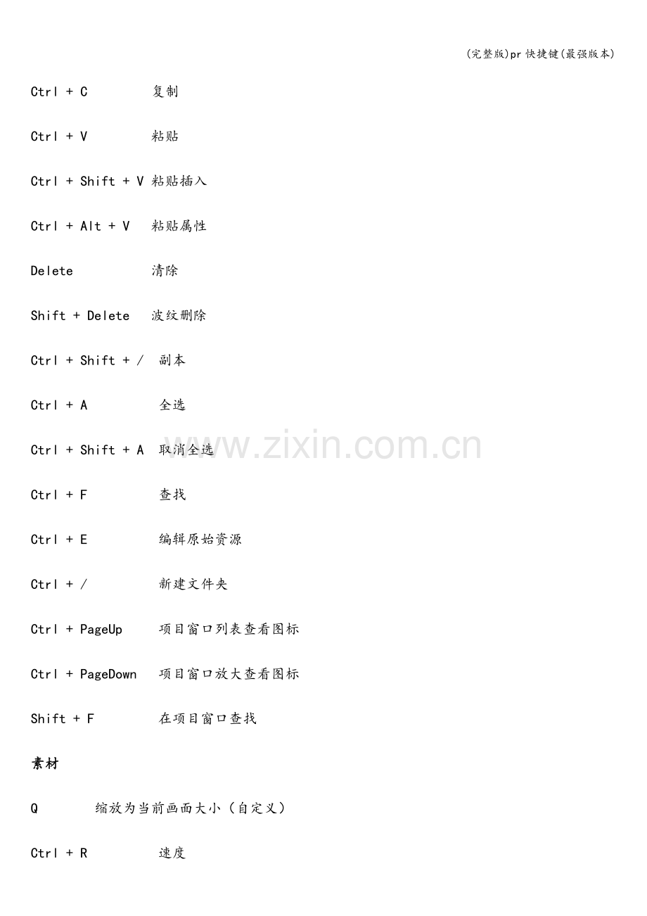 pr快捷键(最强版本).doc_第2页