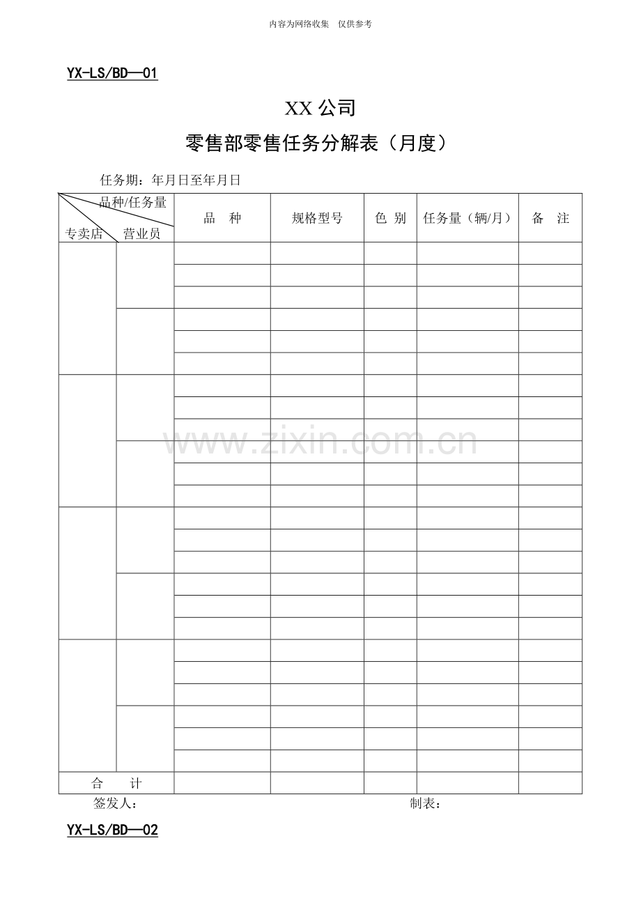 某公司零售部专用表格.doc_第1页