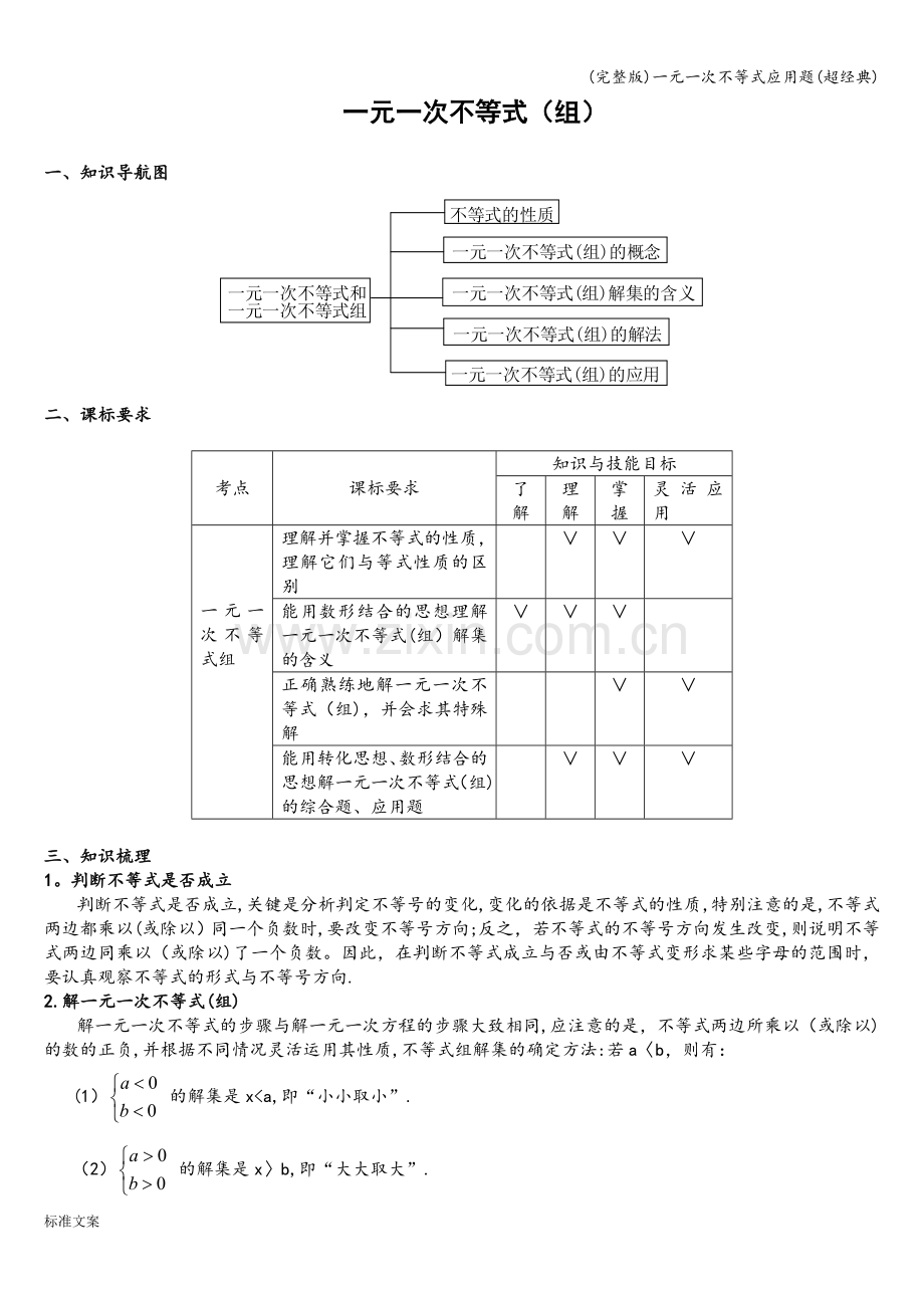 一元一次不等式应用题(超经典).doc_第1页