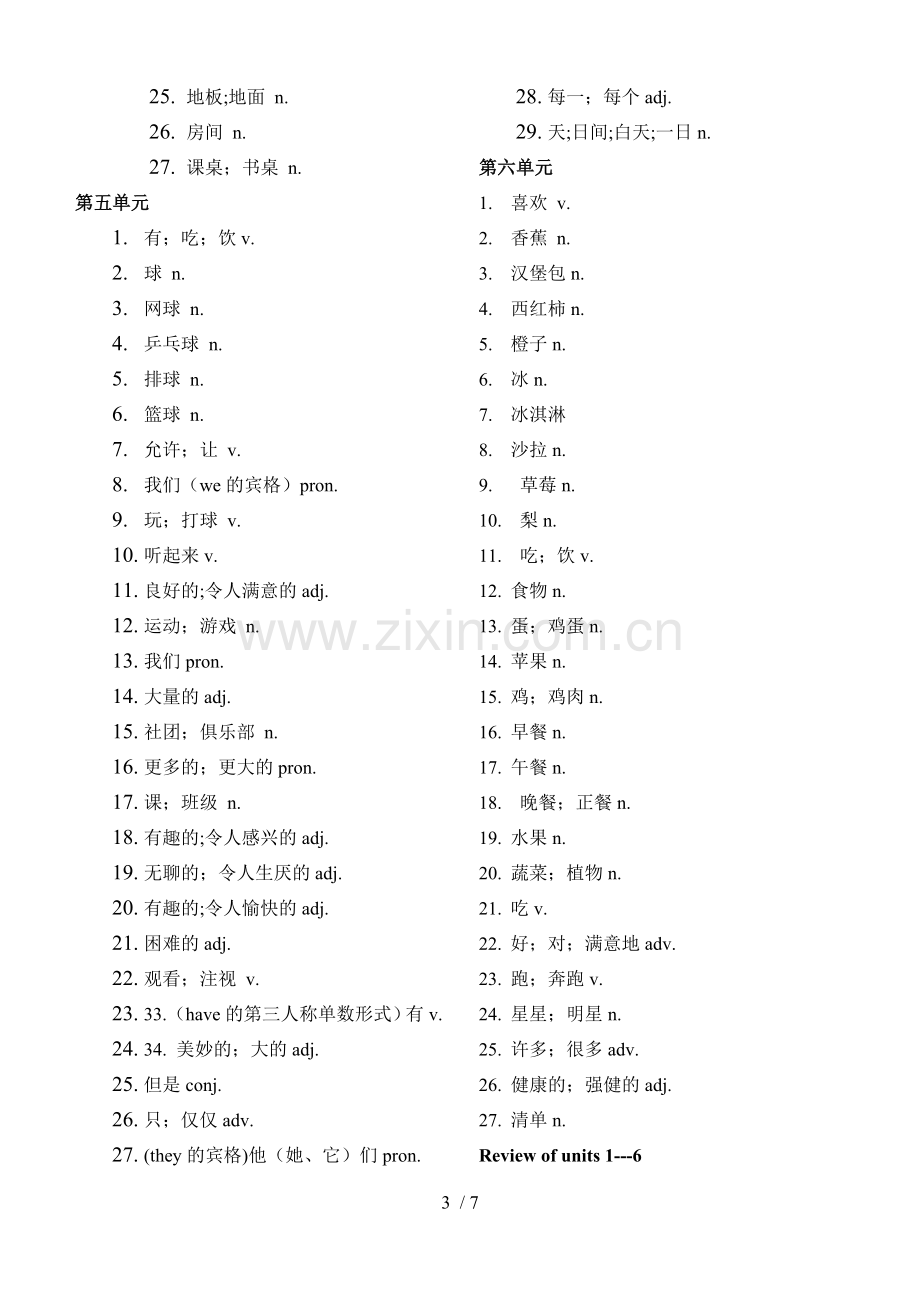 七级上册英语单词表人教(汉语).doc_第3页