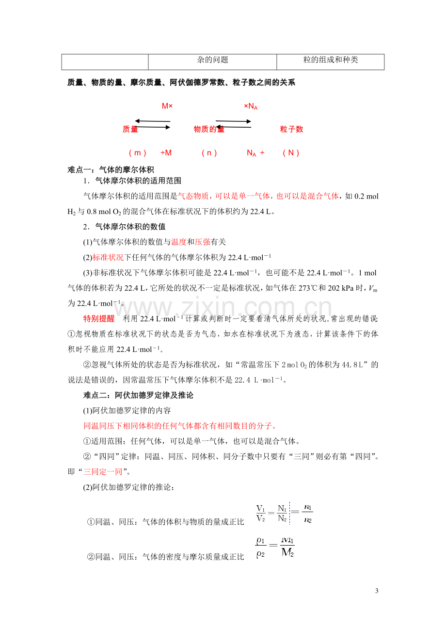 高一化学物质的量知识点归纳2.doc_第3页