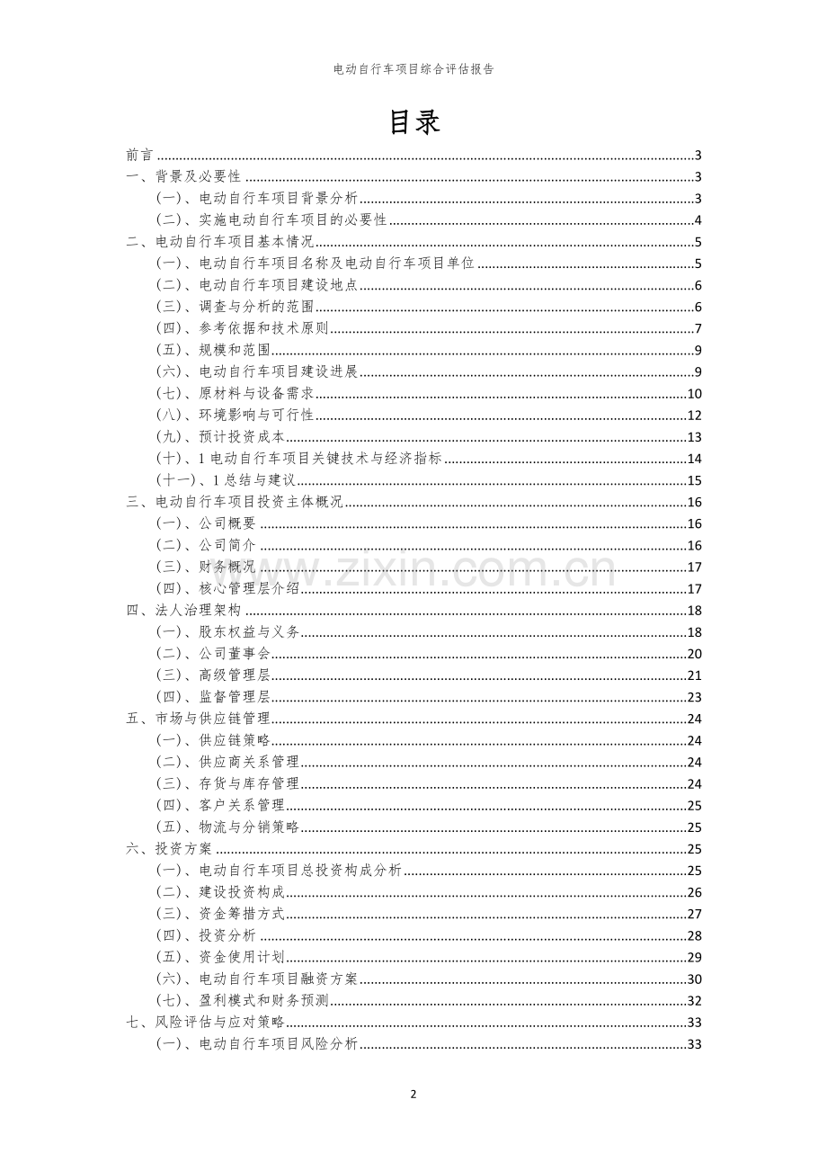 2023年电动自行车项目综合评估报告.docx_第2页