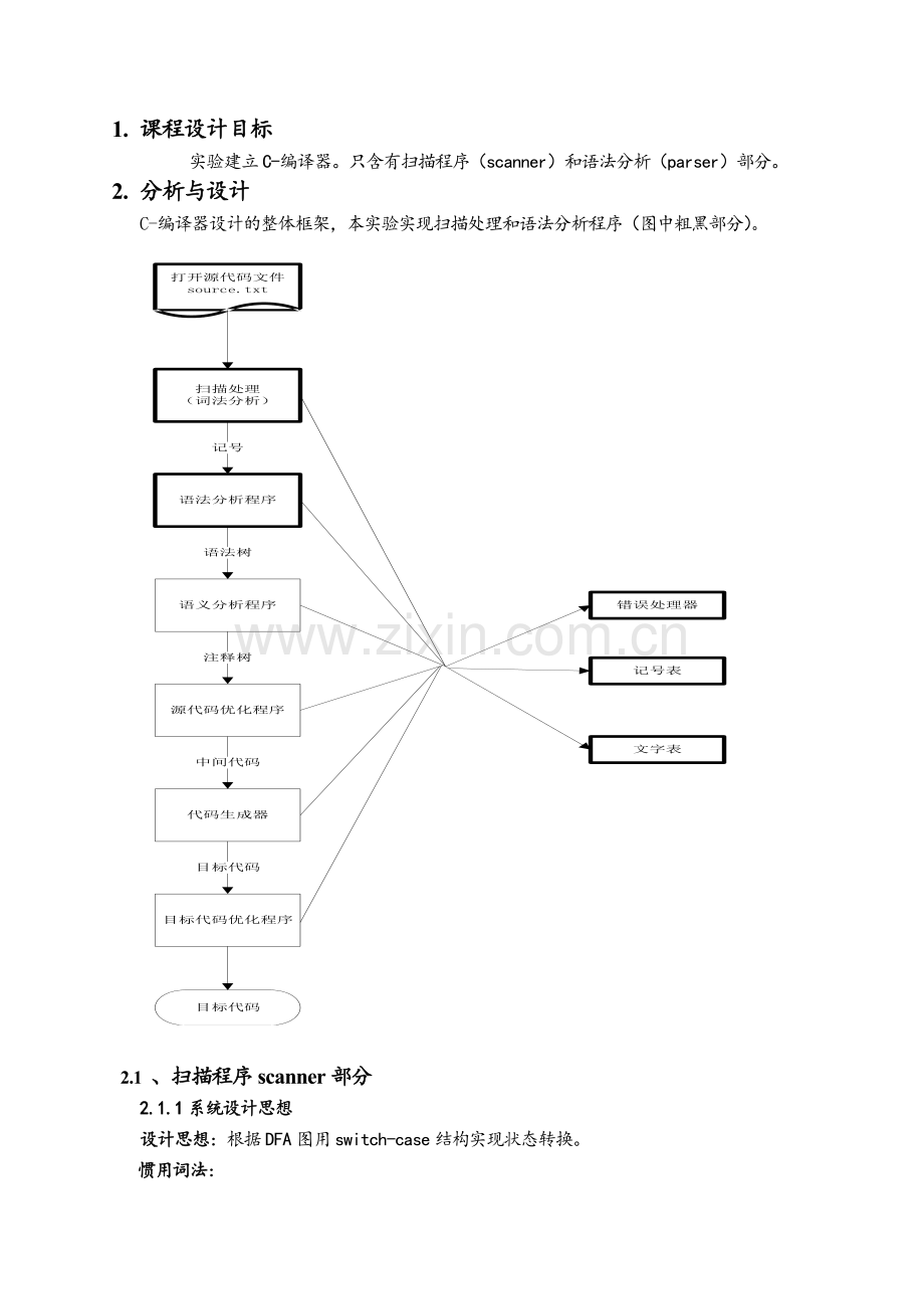 大学毕设论文--cminus词法分析和语法分析设计编译器编译原理设计.doc_第2页