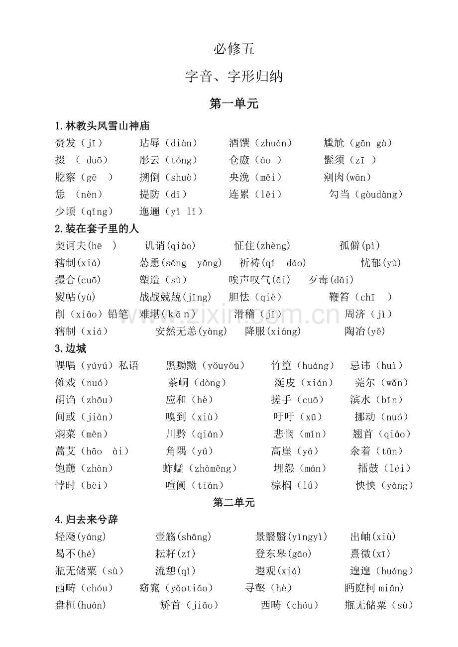 高中语文必修字音字形(课标).doc_第1页