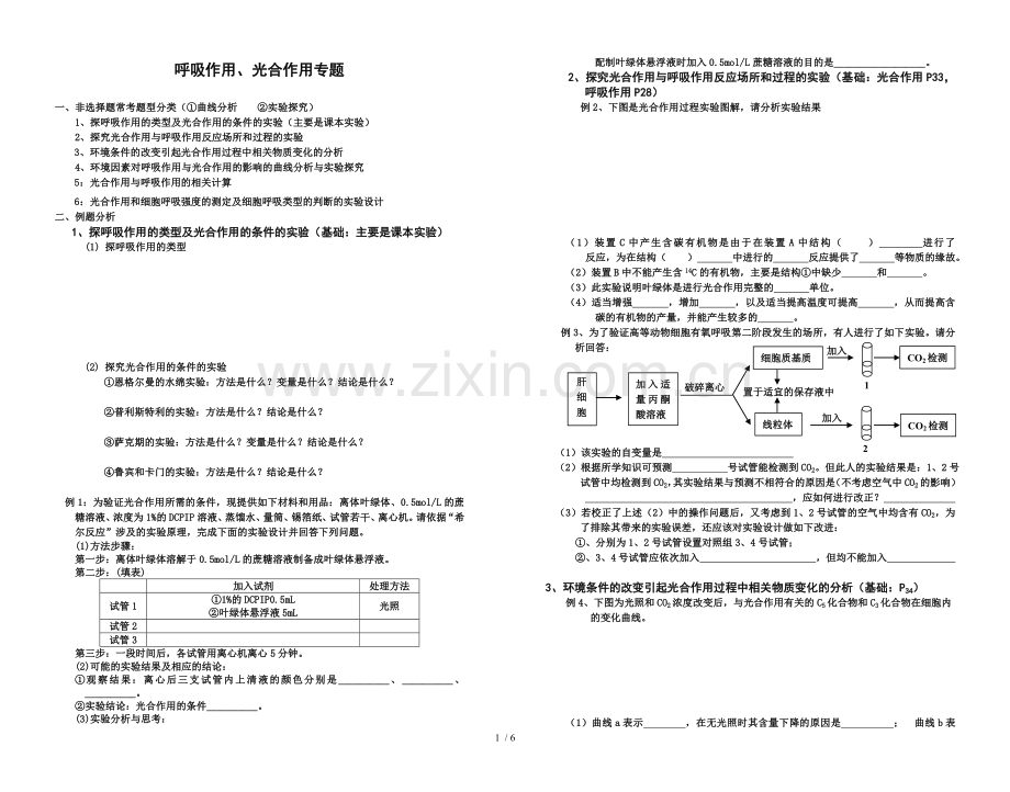 呼吸应用光合应用专题.doc_第1页