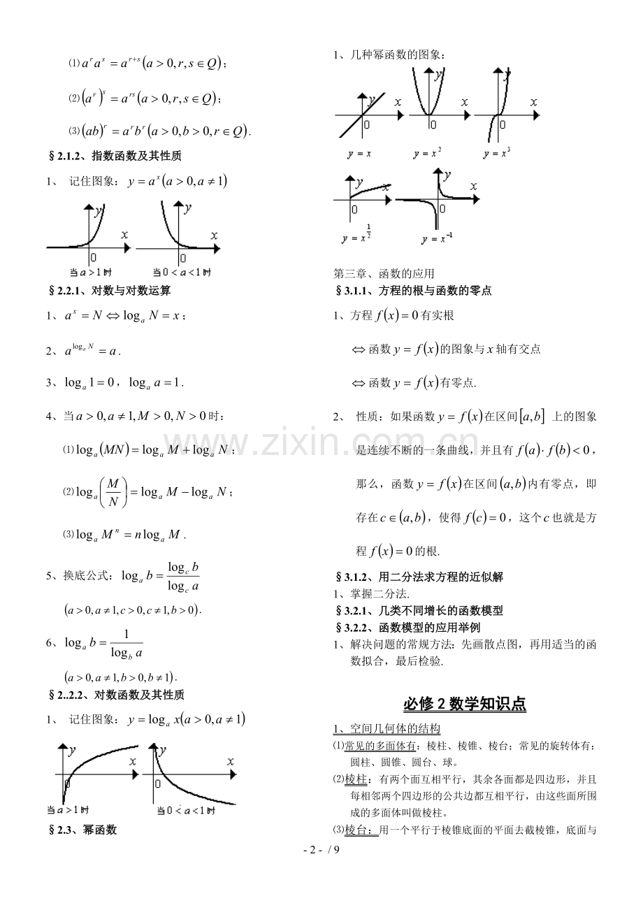 高中数学必修重点知识点归纳.doc_第2页