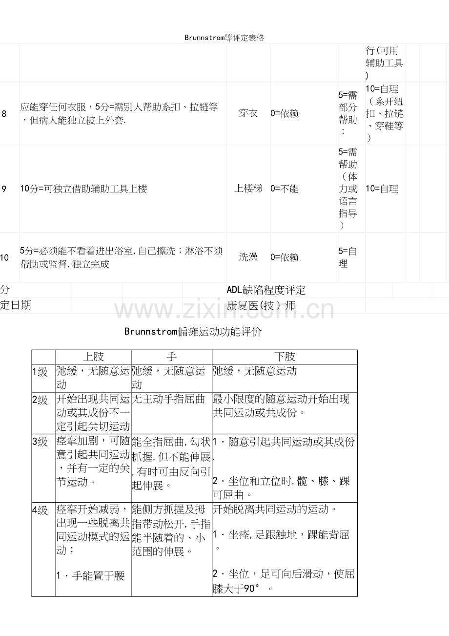 Brunnstrom等评定表格.docx_第3页