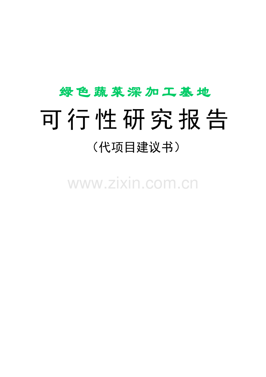 喀什惠邦投资有限公司绿色食品加工基地建设项目可行性研究报告.doc_第1页