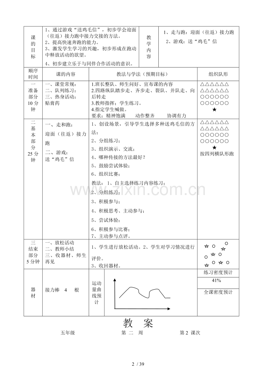 小学五年级体育与健康下册优秀教案.doc_第2页