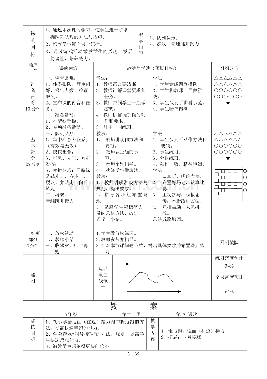 小学五年级体育与健康下册优秀教案.doc_第3页